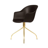Bat Meeting Chair: Swivel Base + Brass Semi Matt + Mocha Brown + Felt Glides