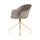 Bat Meeting Chair: Swivel Base + Brass Semi Matt + New Beige + Felt Glides