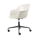 Bat Meeting Chair: 4-Star Base Height Adjustable + With Castors + Alabaster White