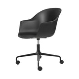 Bat Meeting Chair: 4-Star Base Height Adjustable + With Castors + Black