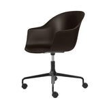 Bat Meeting Chair: 4-Star Base Height Adjustable + With Castors + Mocha Brown