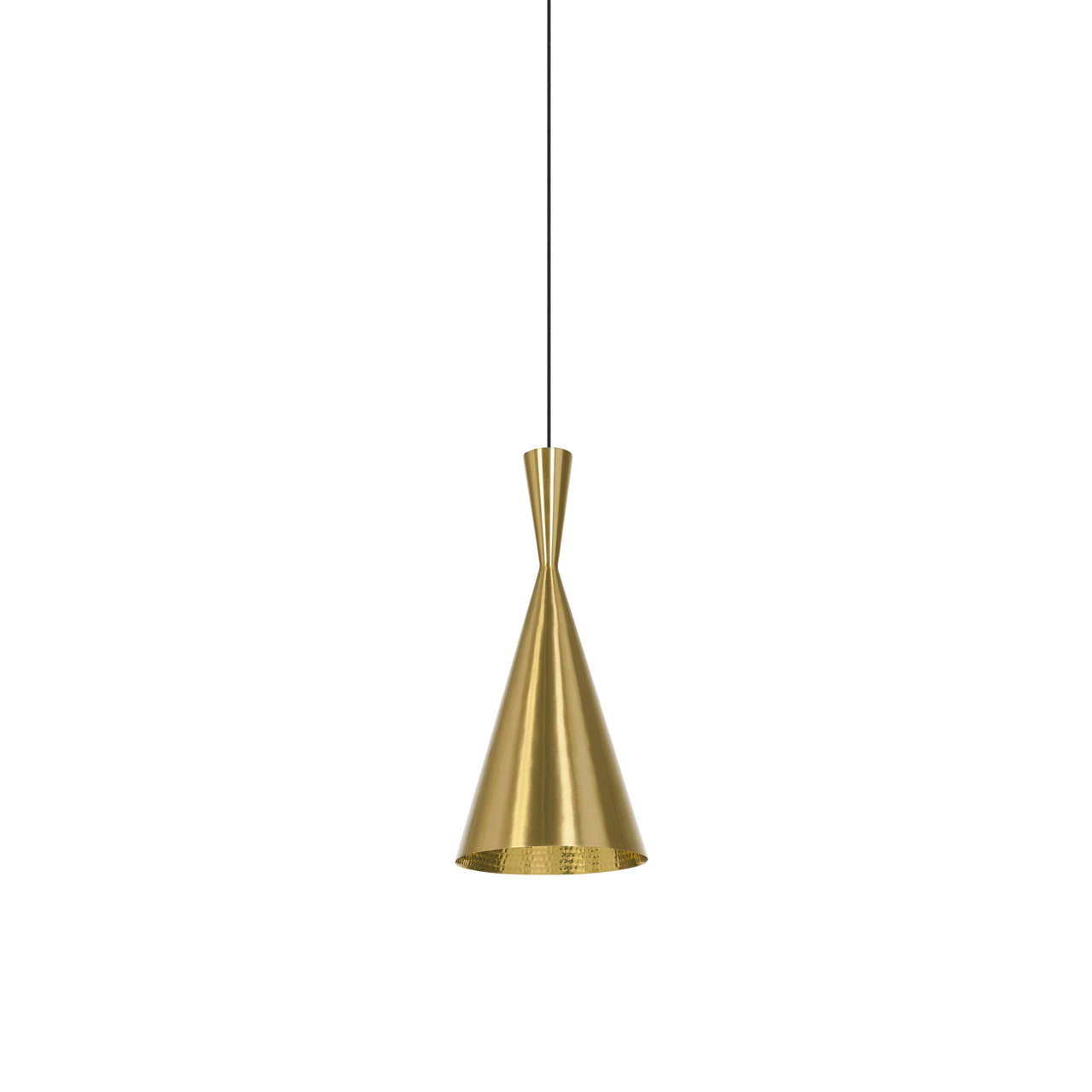 Beat Tall Pendant: Brass