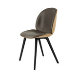 Beetle Dining Chair Plastic Base: Veneer Shell + Front Upholstered + Oak