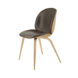 Beetle Dining Chair: Veneer Shell + Front Upholstered + Oak + Semi Matt Lacquered Oak