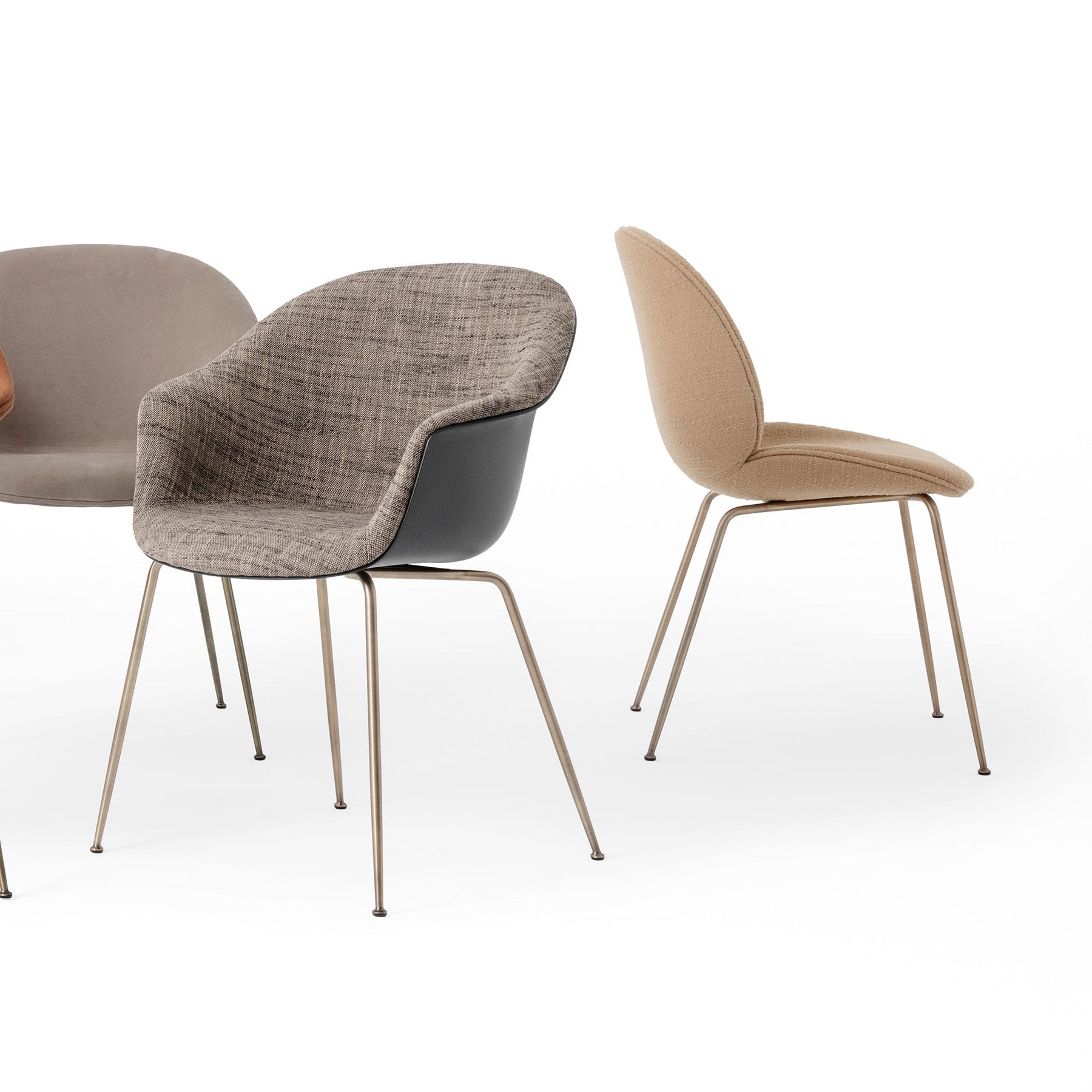 Beetle Dining Chair: Conic Base + Fully Upholstered