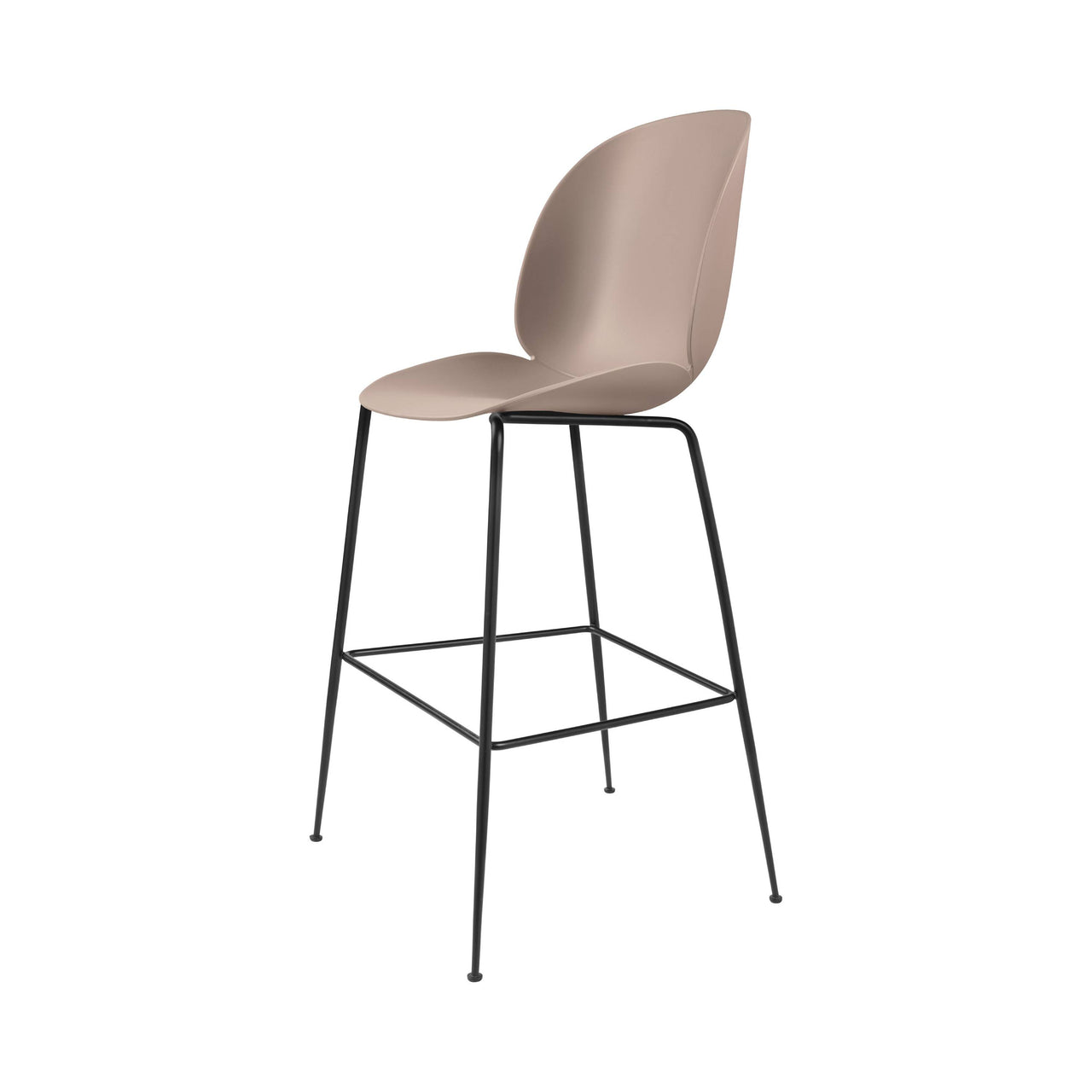 Beetle Bar + Counter Chair: Felt Glides + Bar + Sweet Pink + Black Matt