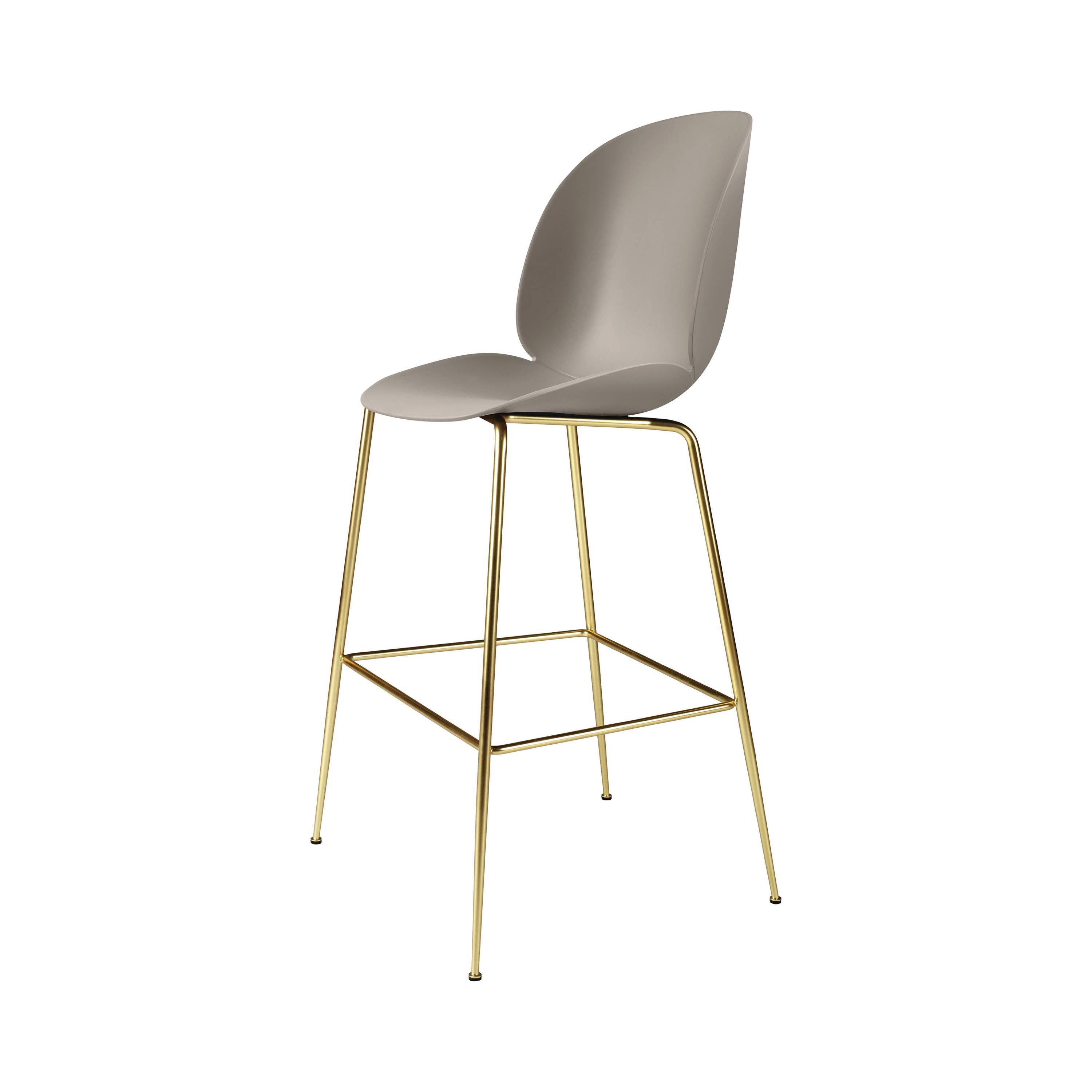 Beetle Bar + Counter Chair: Bar + New Beige + Brass Semi Matt