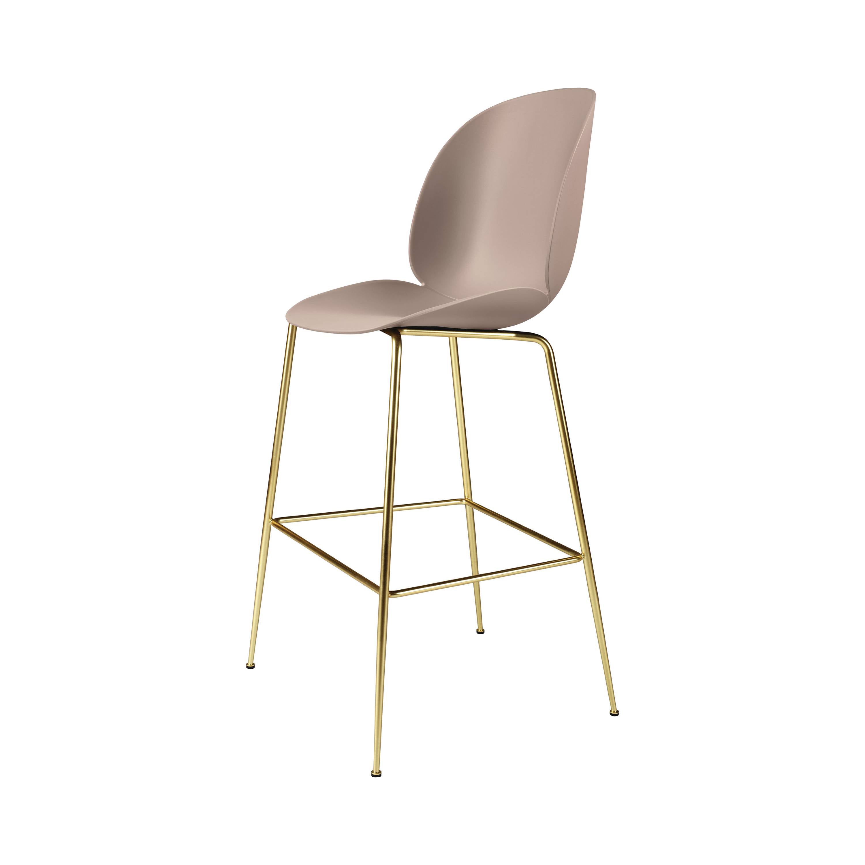 Beetle Bar + Counter Chair: Bar + Sweet Pink + Brass Semi Matt