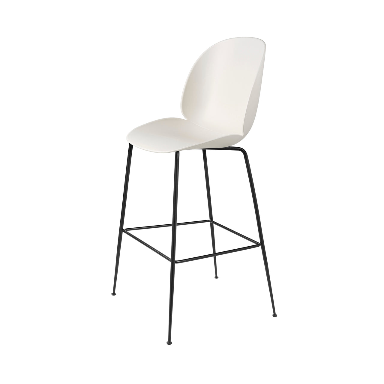 Beetle Bar + Counter Chair: Bar + Alabaster White + Black Matt