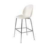 Beetle Bar + Counter Chair: Felt Glides + Bar + Alabaster White + Black Chrome