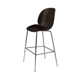 Beetle Bar + Counter Chair: Bar + Mocha Brown + Black Chrome