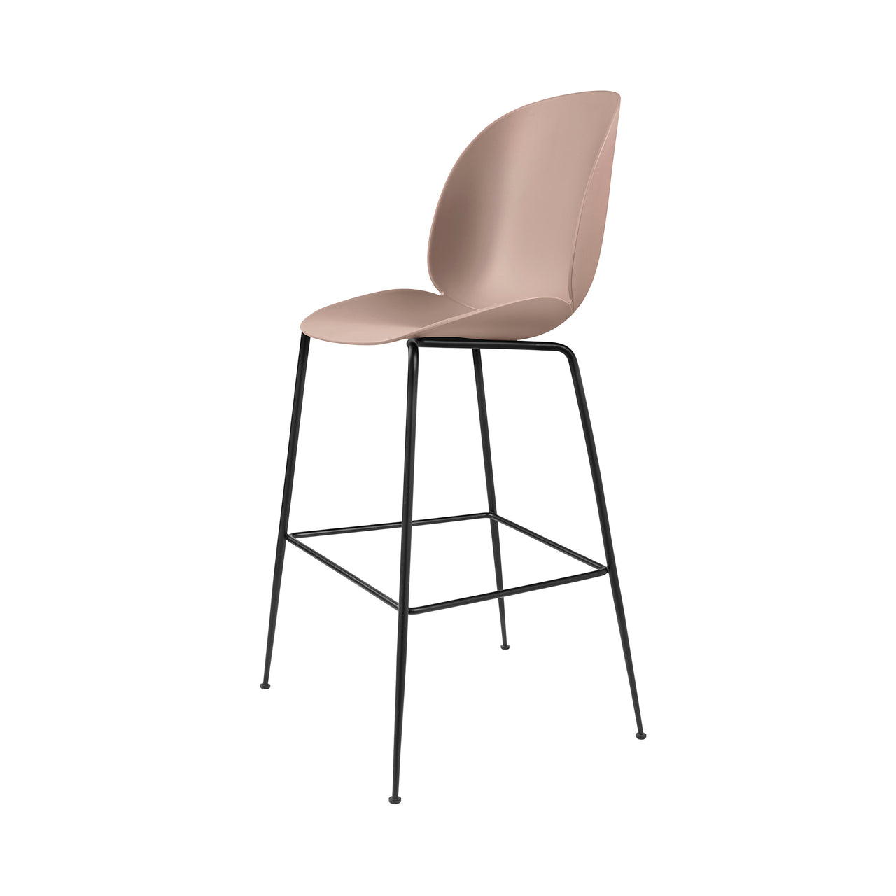 Beetle Bar + Counter Chair: Felt Glides + Bar + Sweet Pink + Black Matt