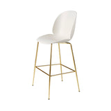 Beetle Bar + Counter Chair: Felt Glides + Bar + Alabaster White + Brass Semi Matt