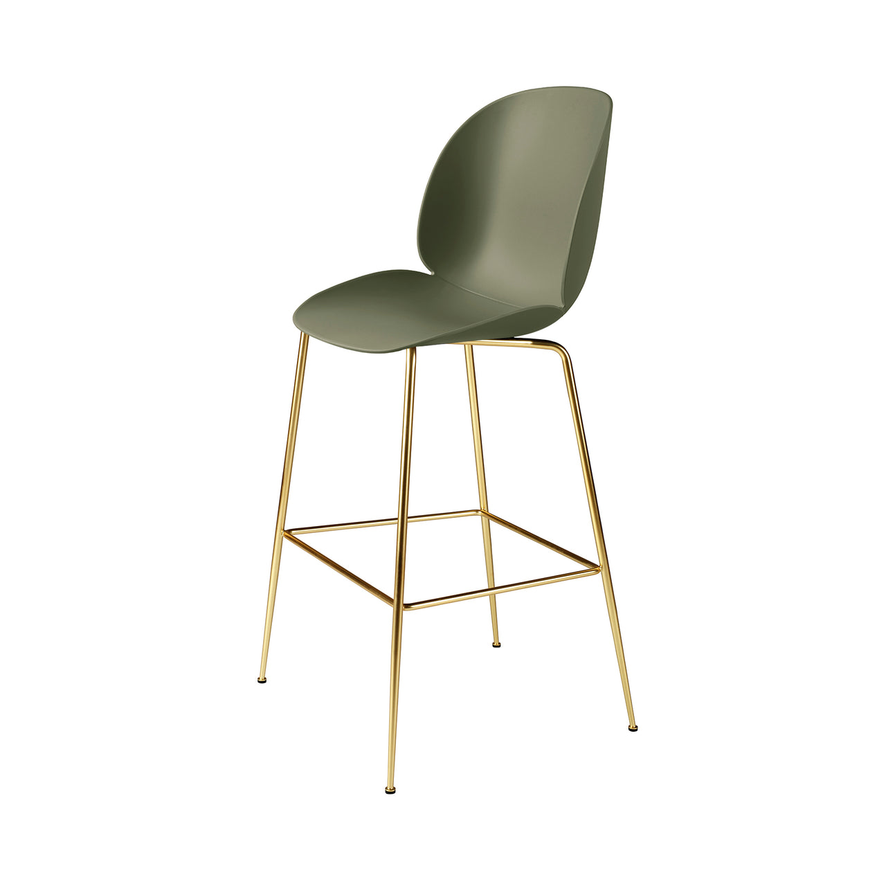 Beetle Bar + Counter Chair: Bar + Fern Green + Brass Semi Matt