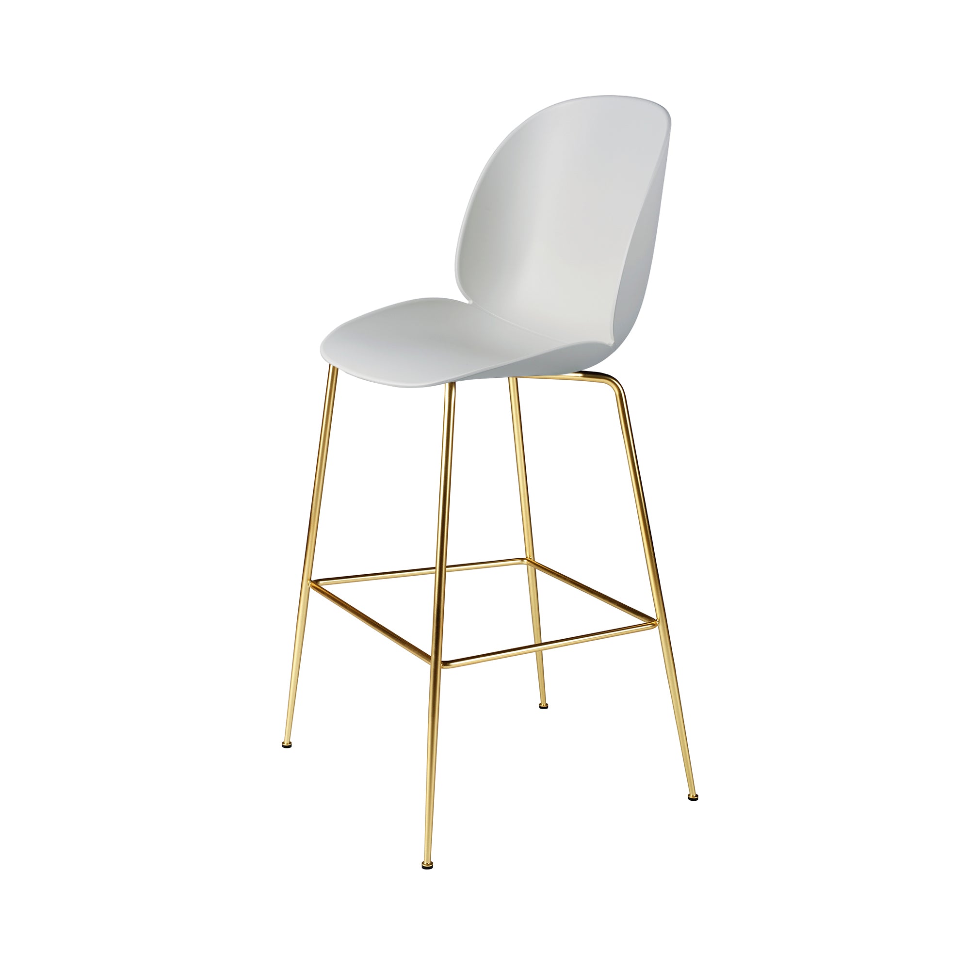 Beetle Bar + Counter Chair: Bar + Lunar Grey + Brass Semi Matt