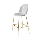 Beetle Bar + Counter Chair: Felt Glides + Bar + Lunar Grey + Brass Semi Matt