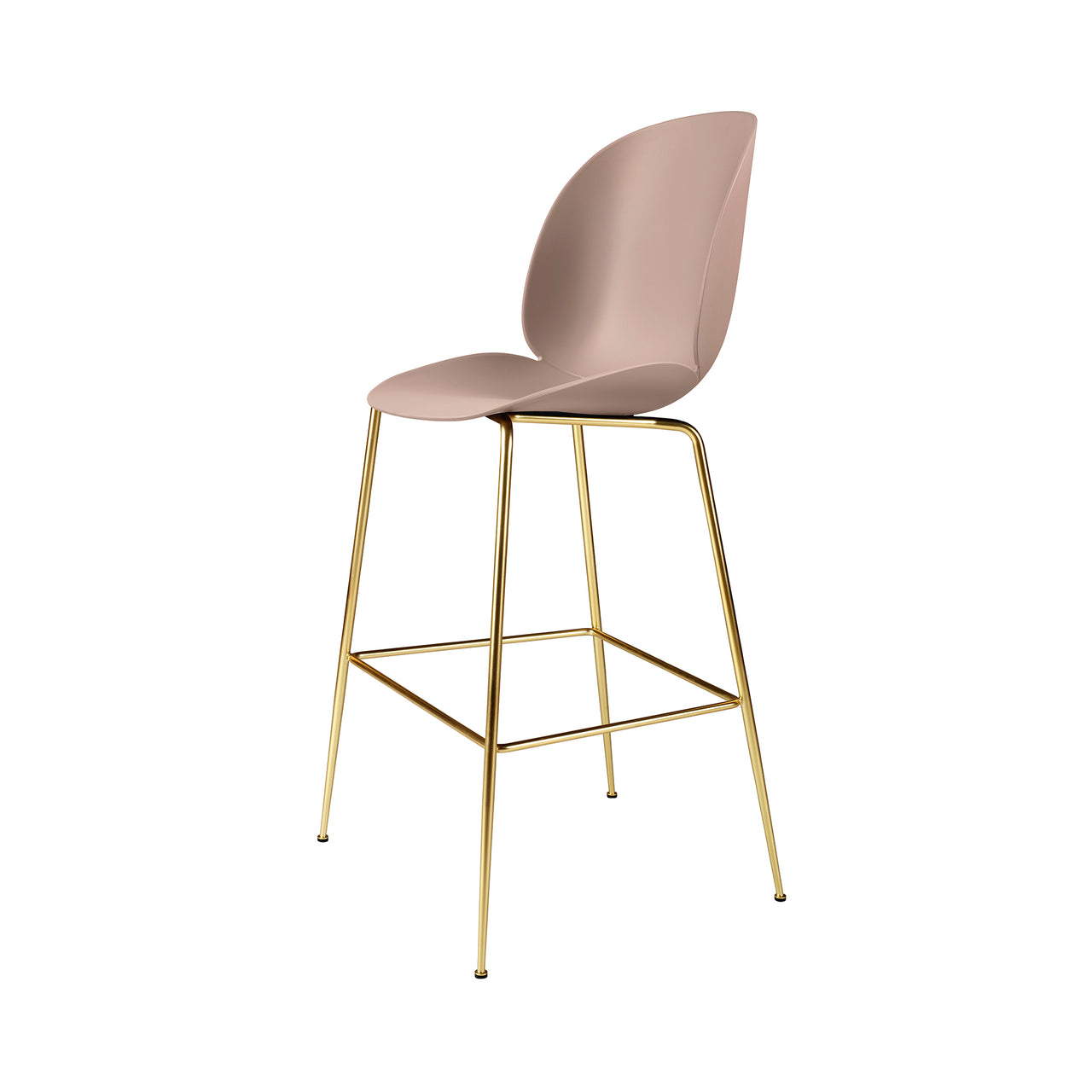 Beetle Bar + Counter Chair: Bar + Sweet Pink + Brass Semi Matt