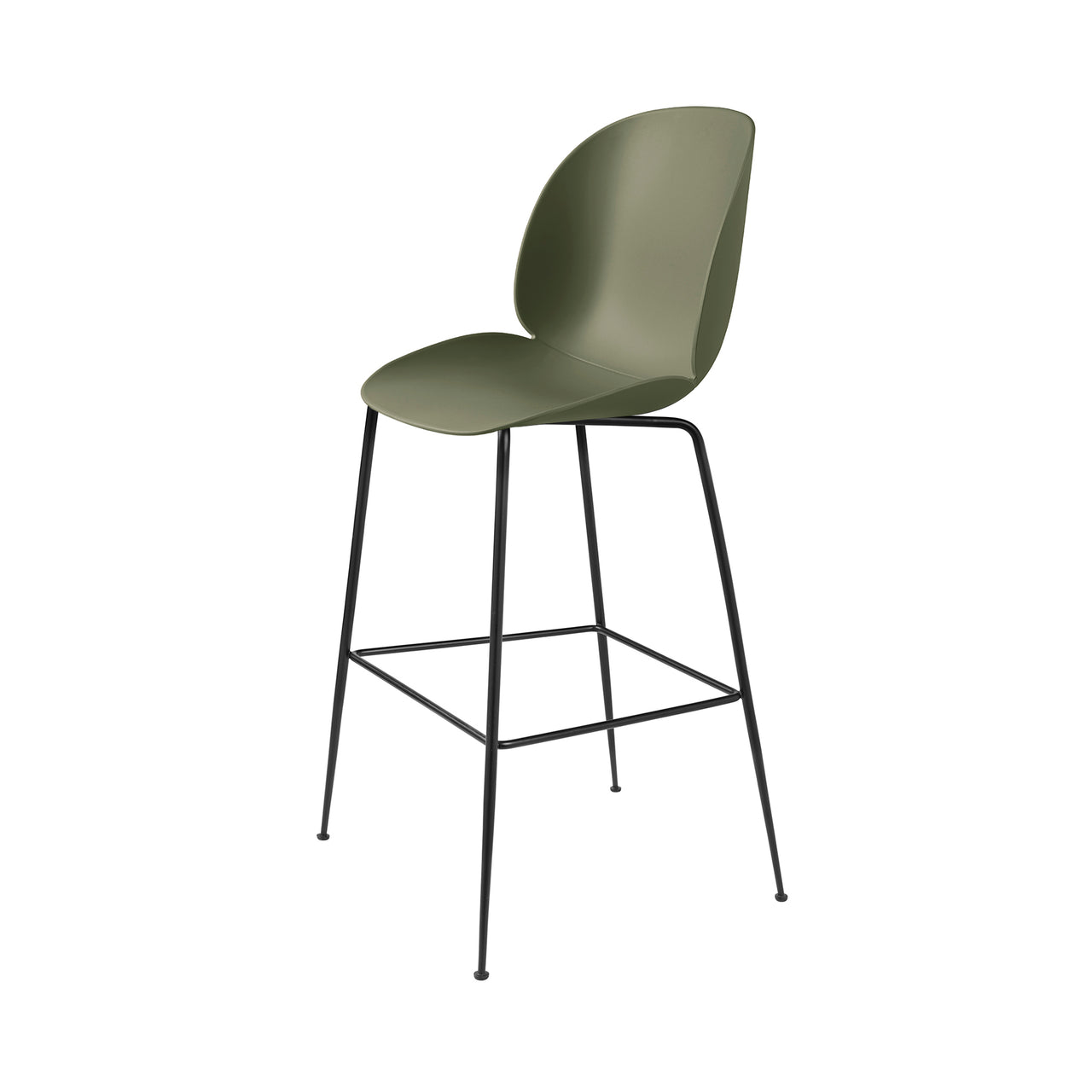 Beetle Bar + Counter Chair: Felt Glides + Bar + Fern Green + Black Matt