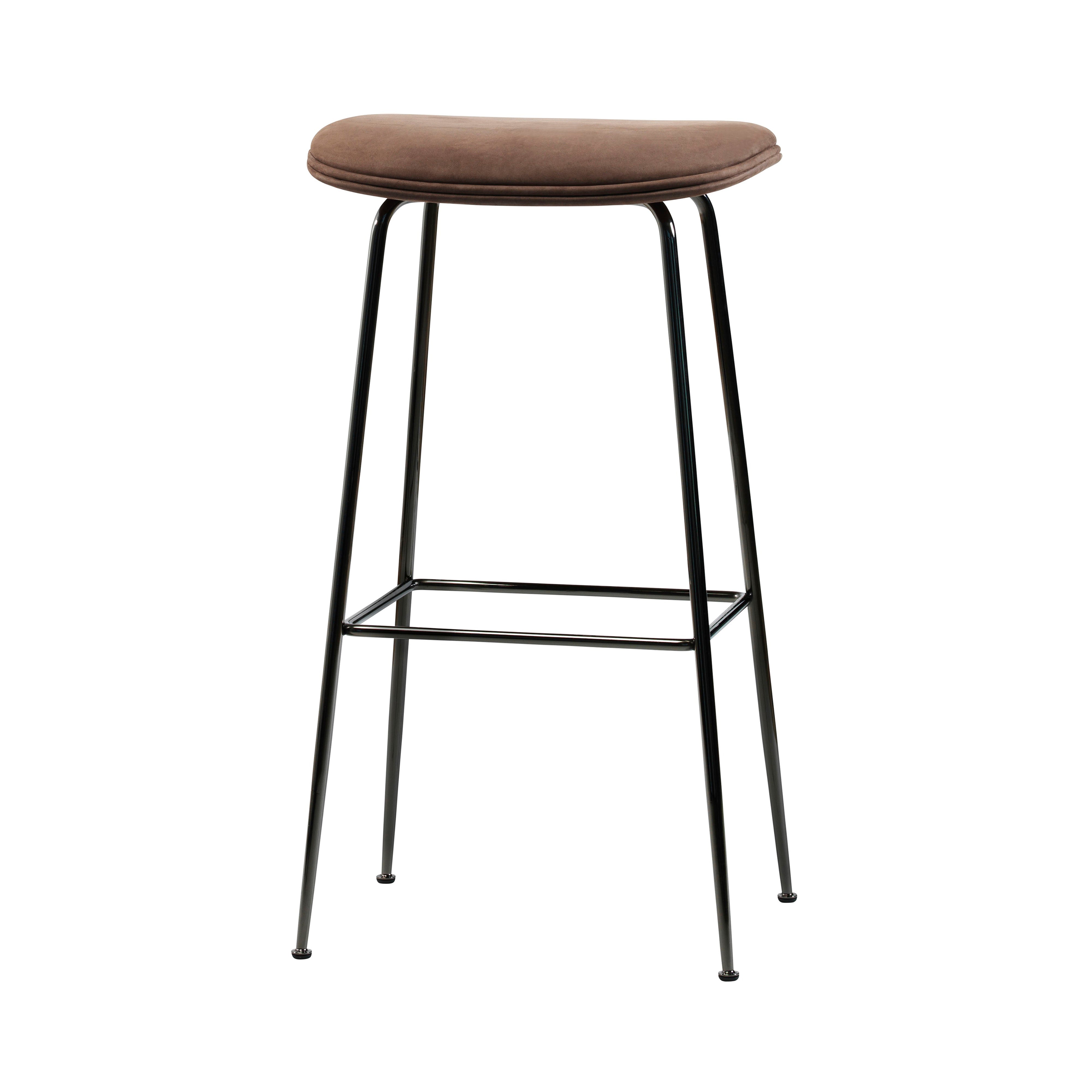 Beetle Bar + Counter Stool: Full Upholstery + Bar + Black Chrome