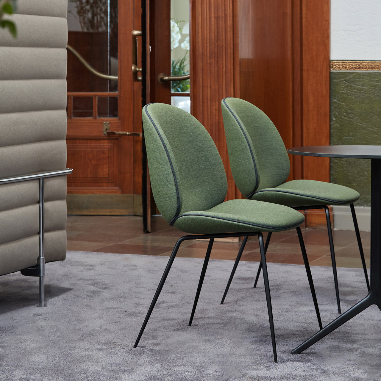 Beetle Dining Chair: Conic Base + Full Upholstery