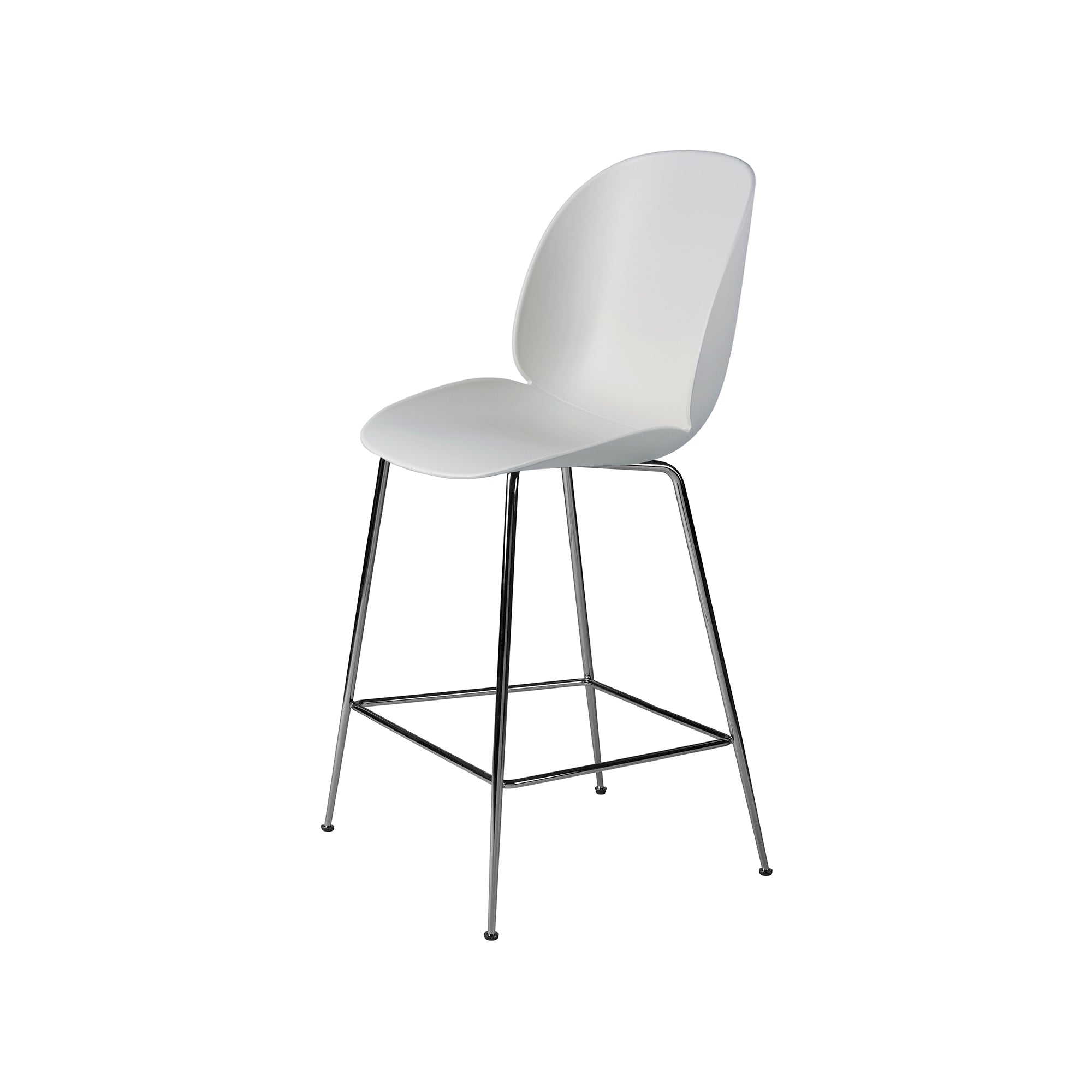 Beetle Bar + Counter Chair: Counter + Lunar Grey + Black Chrome