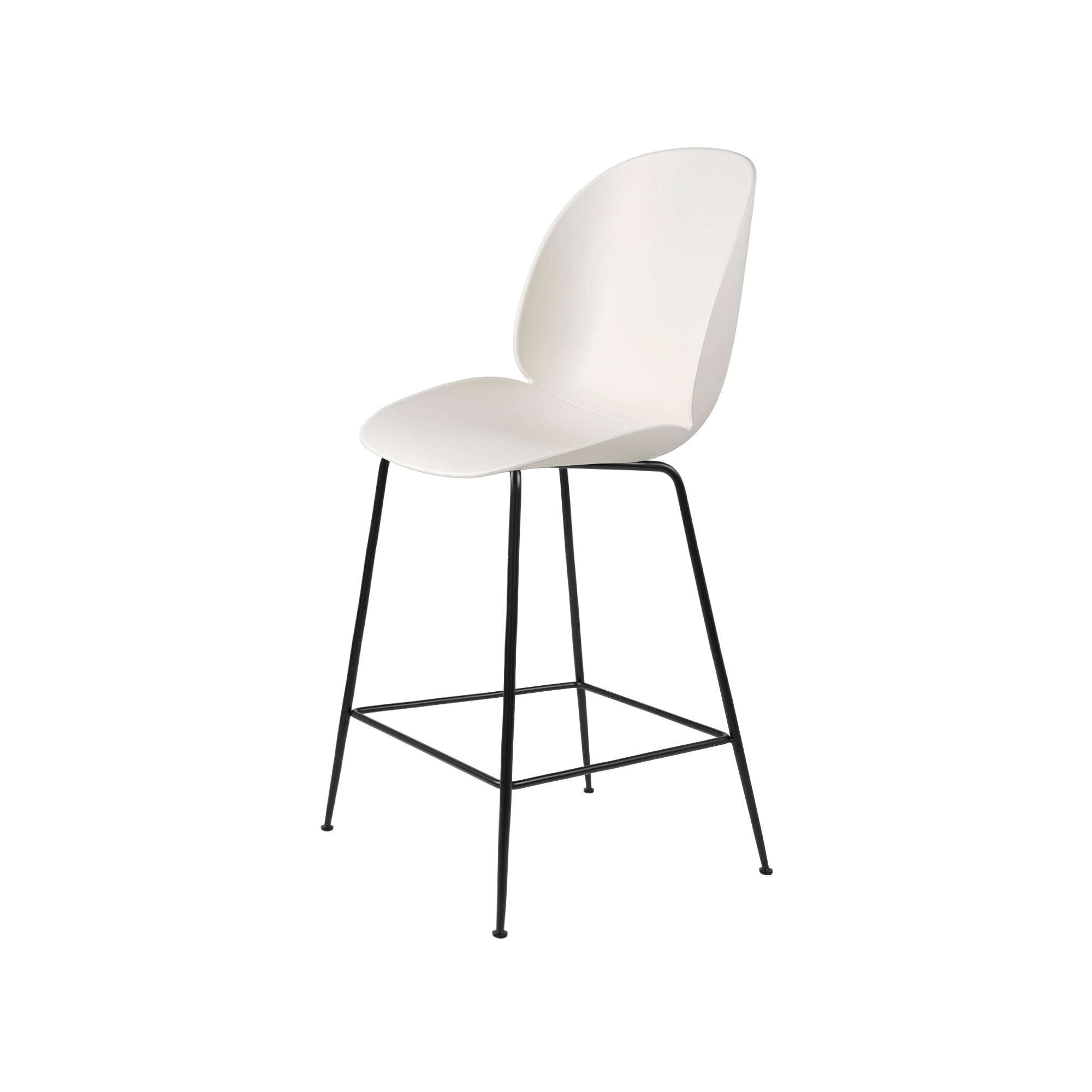 Beetle Bar + Counter Chair: Counter + Alabaster White + Black Matt
