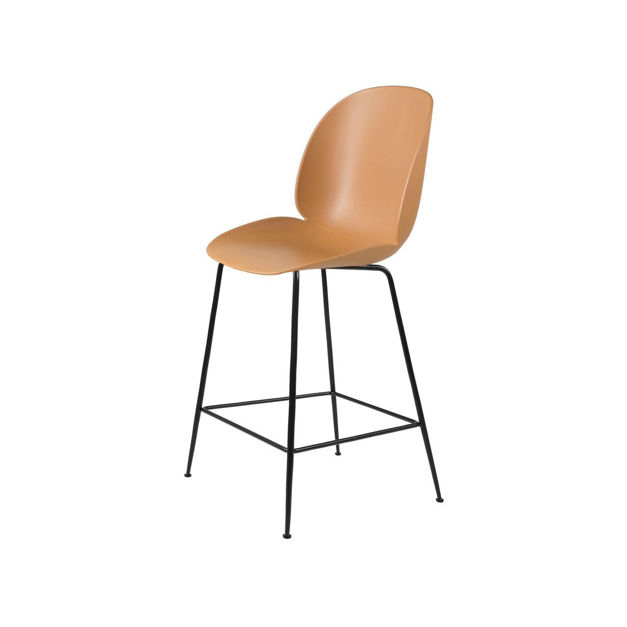 Beetle Bar + Counter Chair: Counter + Amber Brown + Black Matt