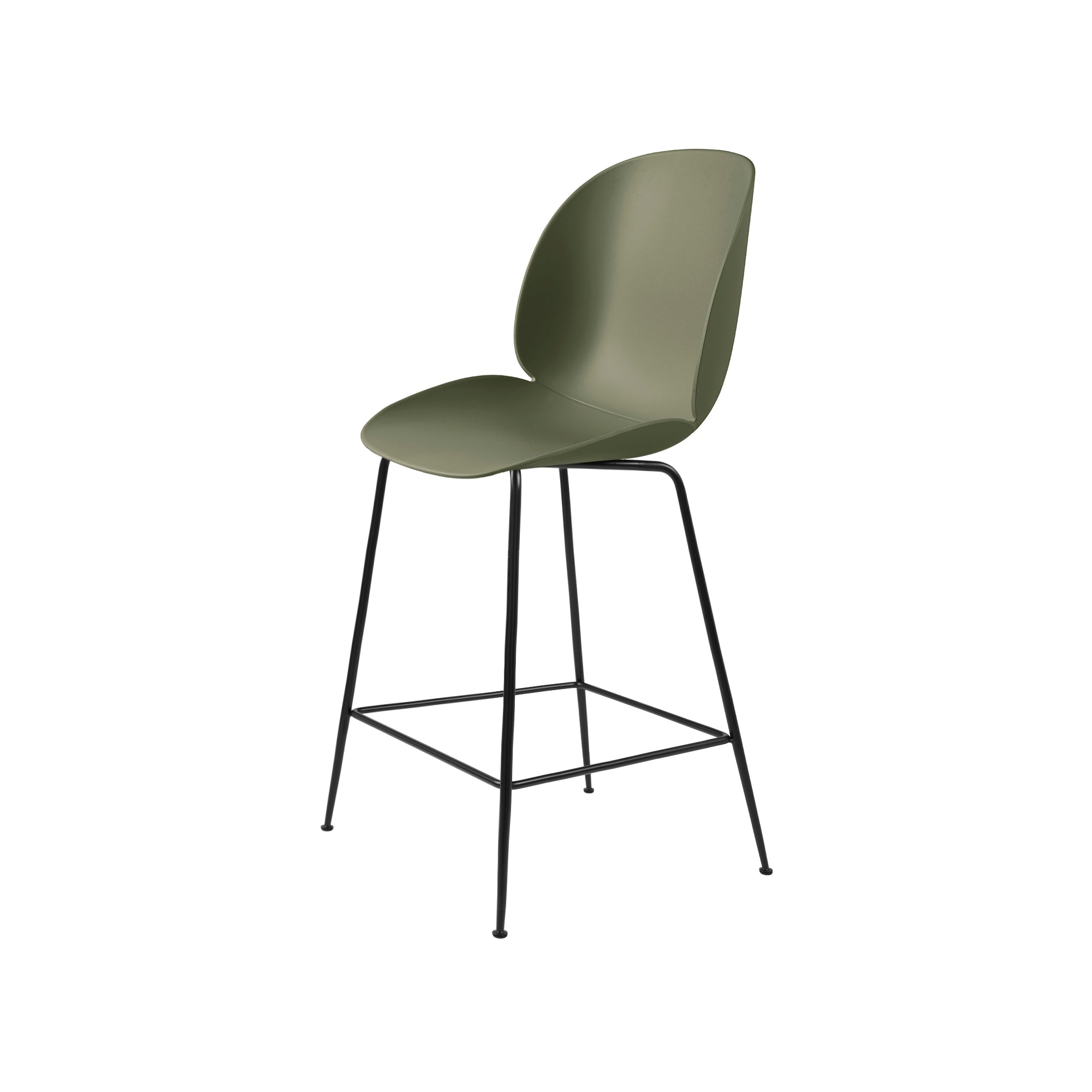 Beetle Bar + Counter Chair: Counter + Fern Green + Black Matt