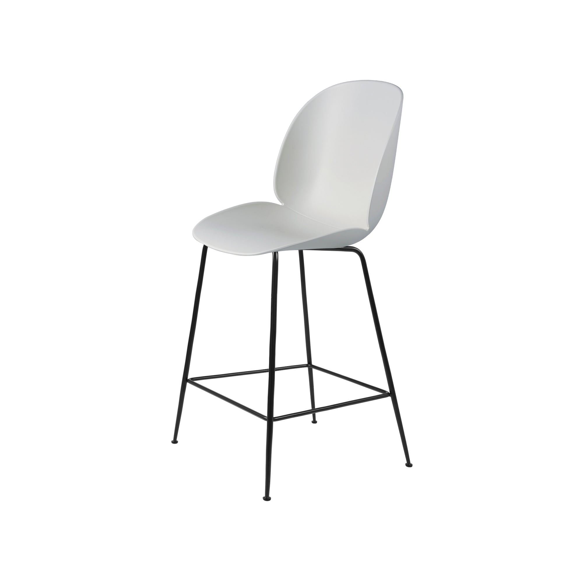 Beetle Bar + Counter Chair: Felt Glides + Counter + Lunar Grey + Black Matt