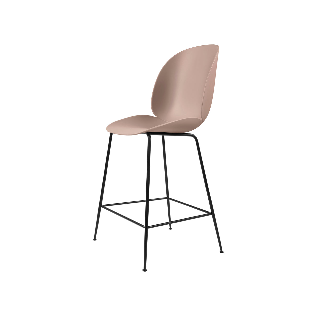 Beetle Bar + Counter Chair: Felt Glides + Counter + Sweet Pink + Black Matt