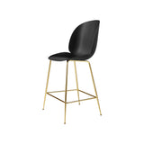 Beetle Bar + Counter Chair: Felt Glides + Counter + Black + Brass Semi Matt