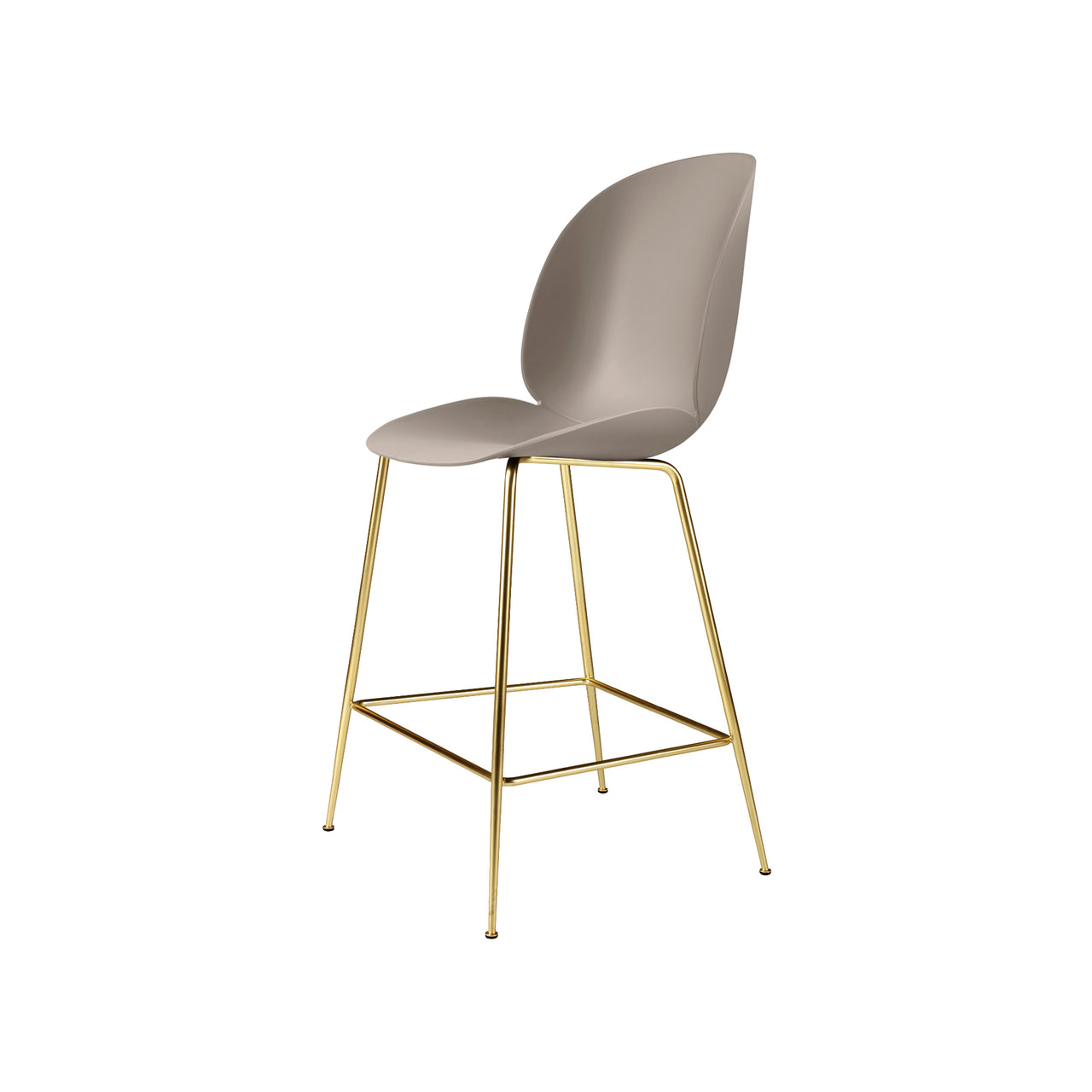 Beetle Bar + Counter Chair: Counter + New Beige + Brass Semi Matt