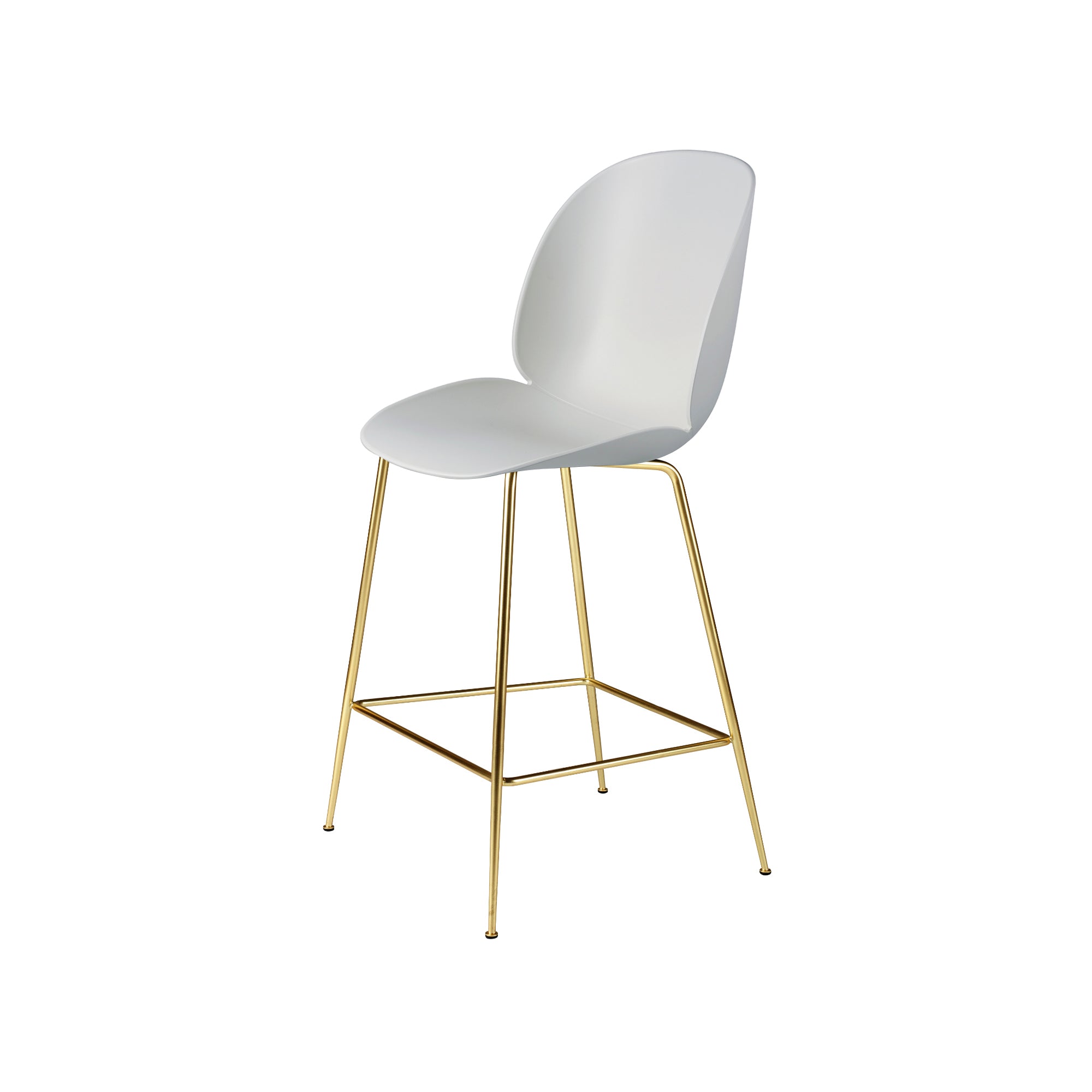 Beetle Bar + Counter Chair: Counter + Lunar Grey + Brass Semi Matt