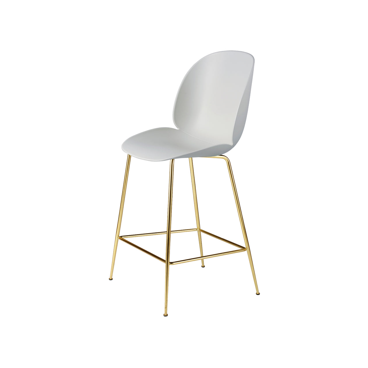 Beetle Bar + Counter Chair: Counter + Lunar Grey + Brass Semi Matt