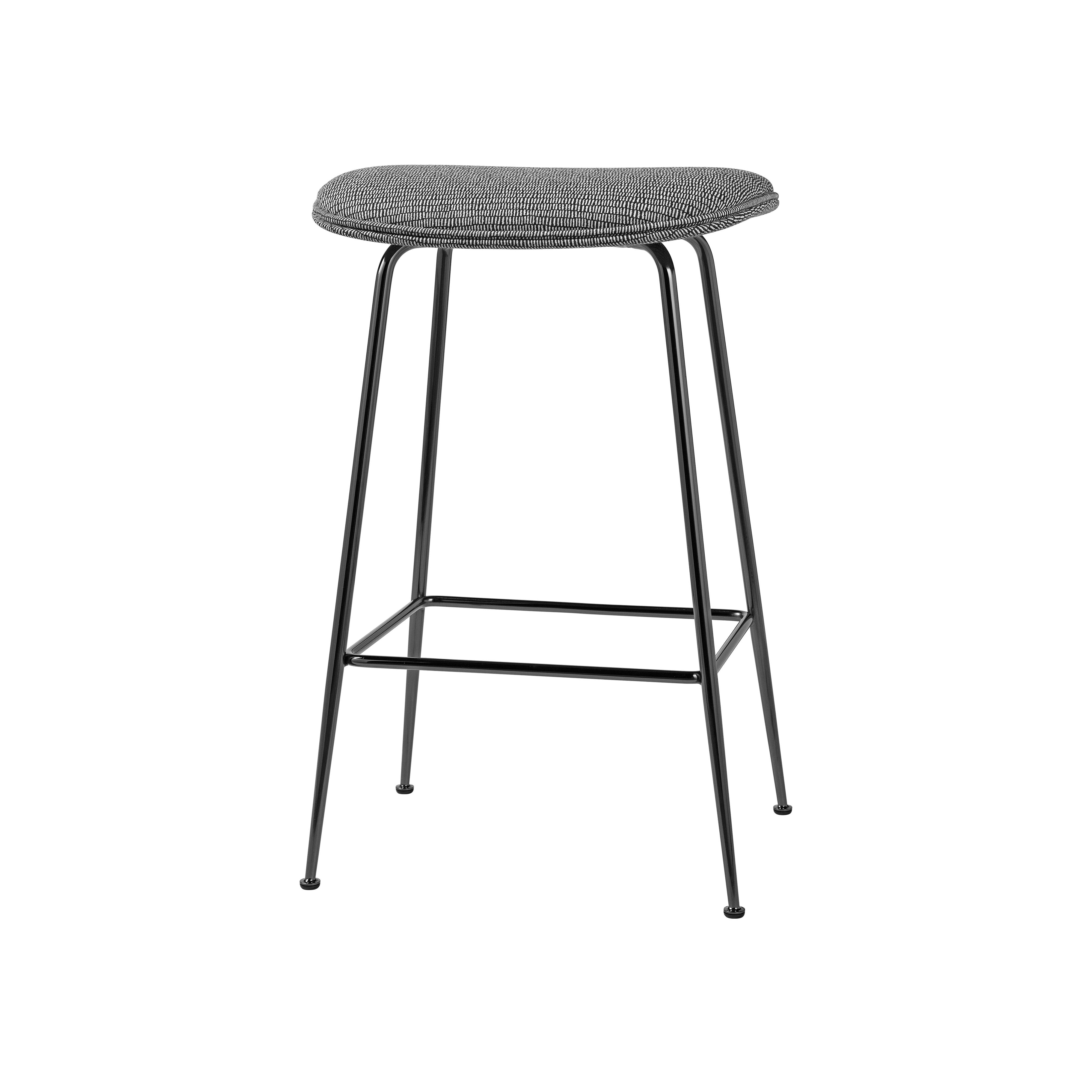 Beetle Bar + Counter Stool: Full Upholstery + Counter + Black Chrome