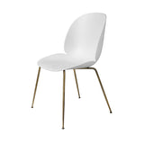 Beetle Dining Chair: Conic Base + Alabaster White + Antique Brass