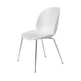 Beetle Dining Chair: Conic Base + Alabaster White + Chrome