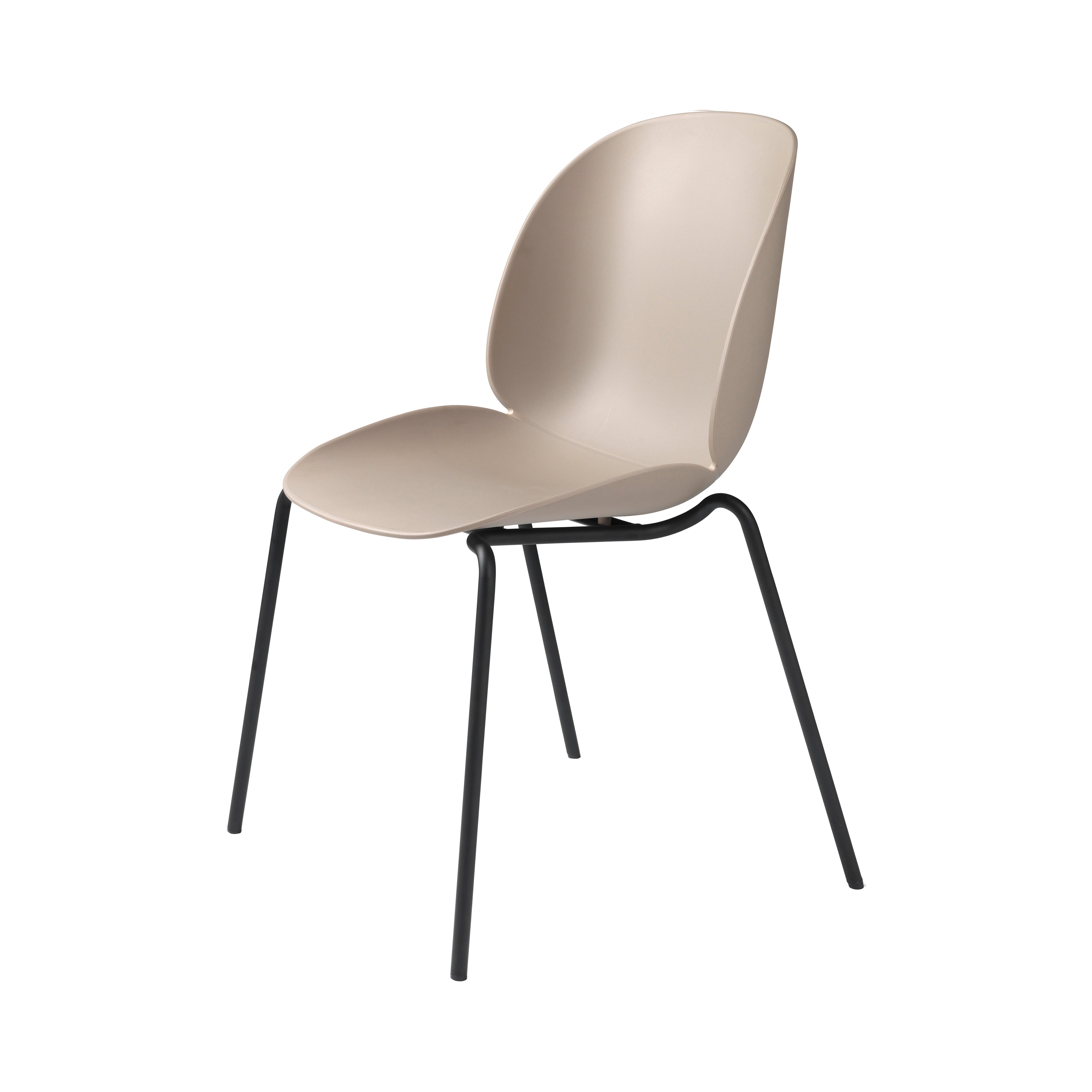 Beetle Dining Chair: Stacking Base + New Beige + Black Matt