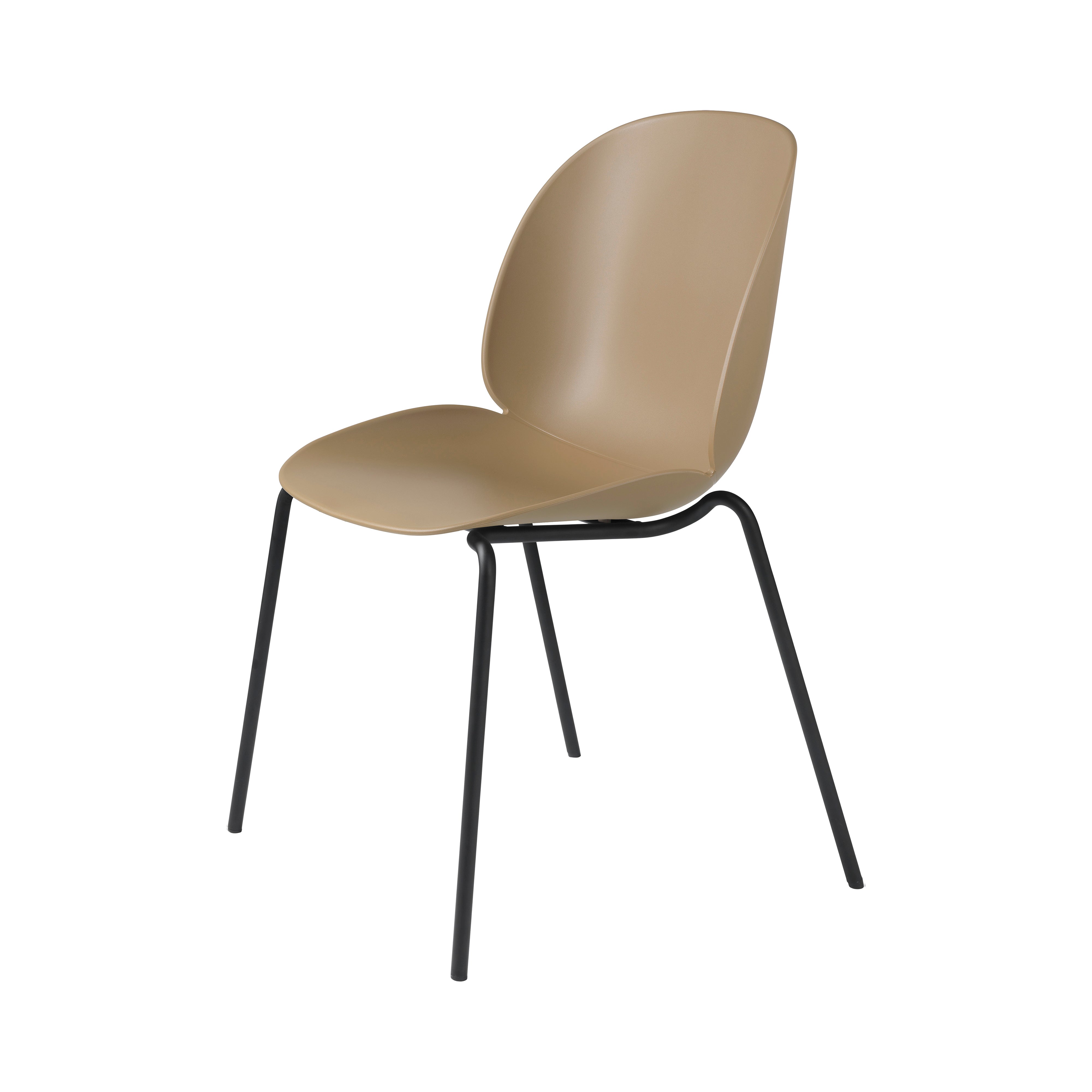 Beetle Dining Chair: Stacking Base + Pebble Brown + Black Matt