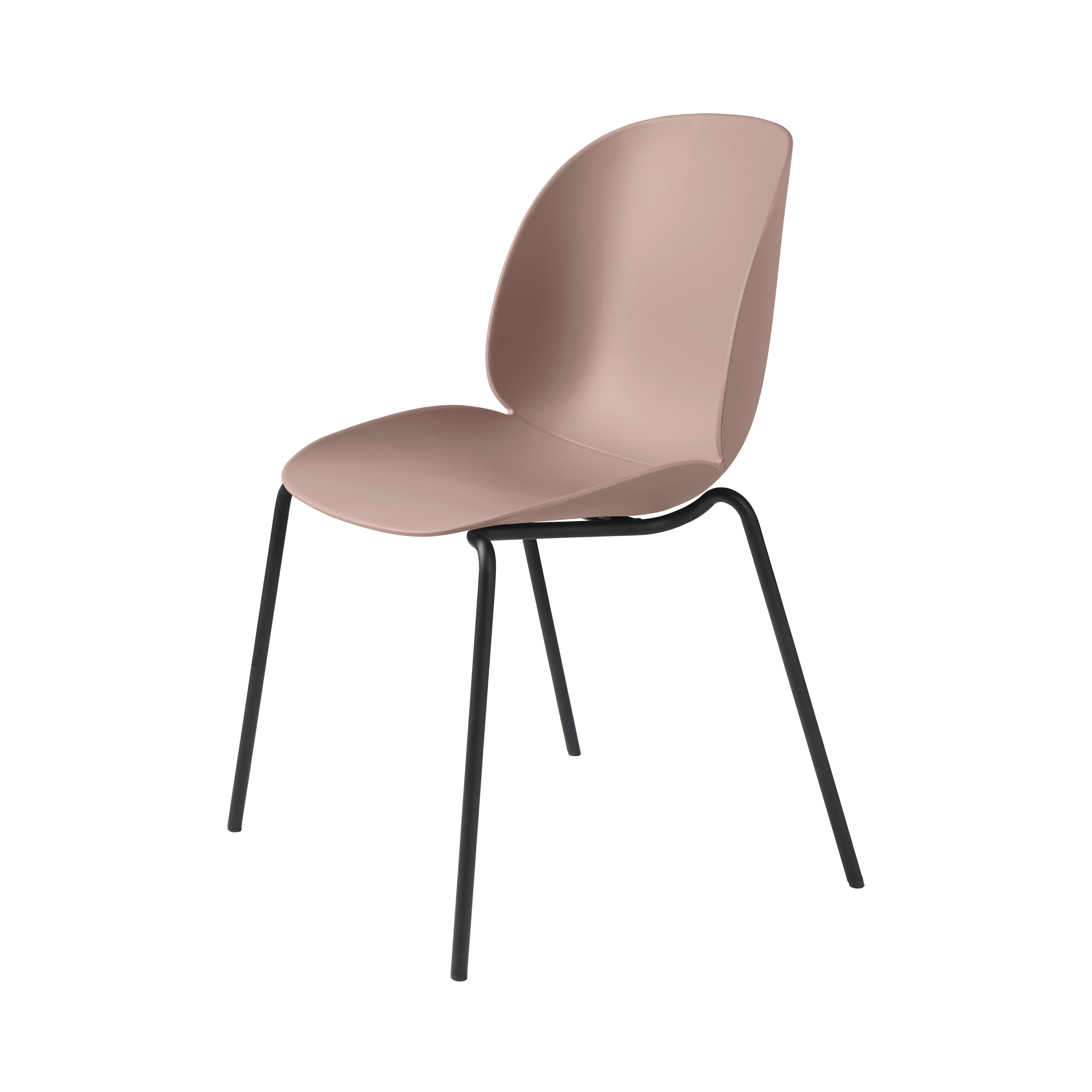 Beetle Dining Chair: Stacking Base + Sweet Pink + Black Matt