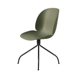 Beetle Meeting Chair: Swivel Base + Fern Green + Black Matt + Felt Glides