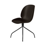 Beetle Meeting Chair: Swivel Base + Mocha Brown + Black Matt + Felt Glides