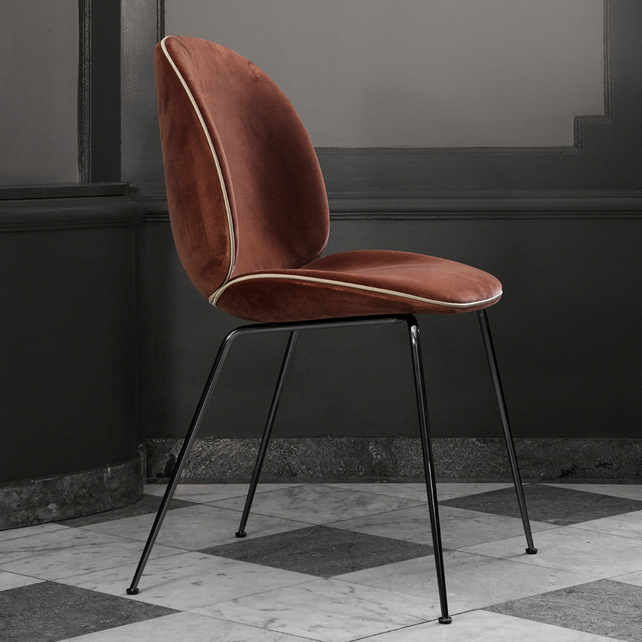 Beetle Dining Chair: Conic Base + Full Upholstery