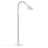 Bellevue Floor Lamp AJ7: White + Bronzed Brass