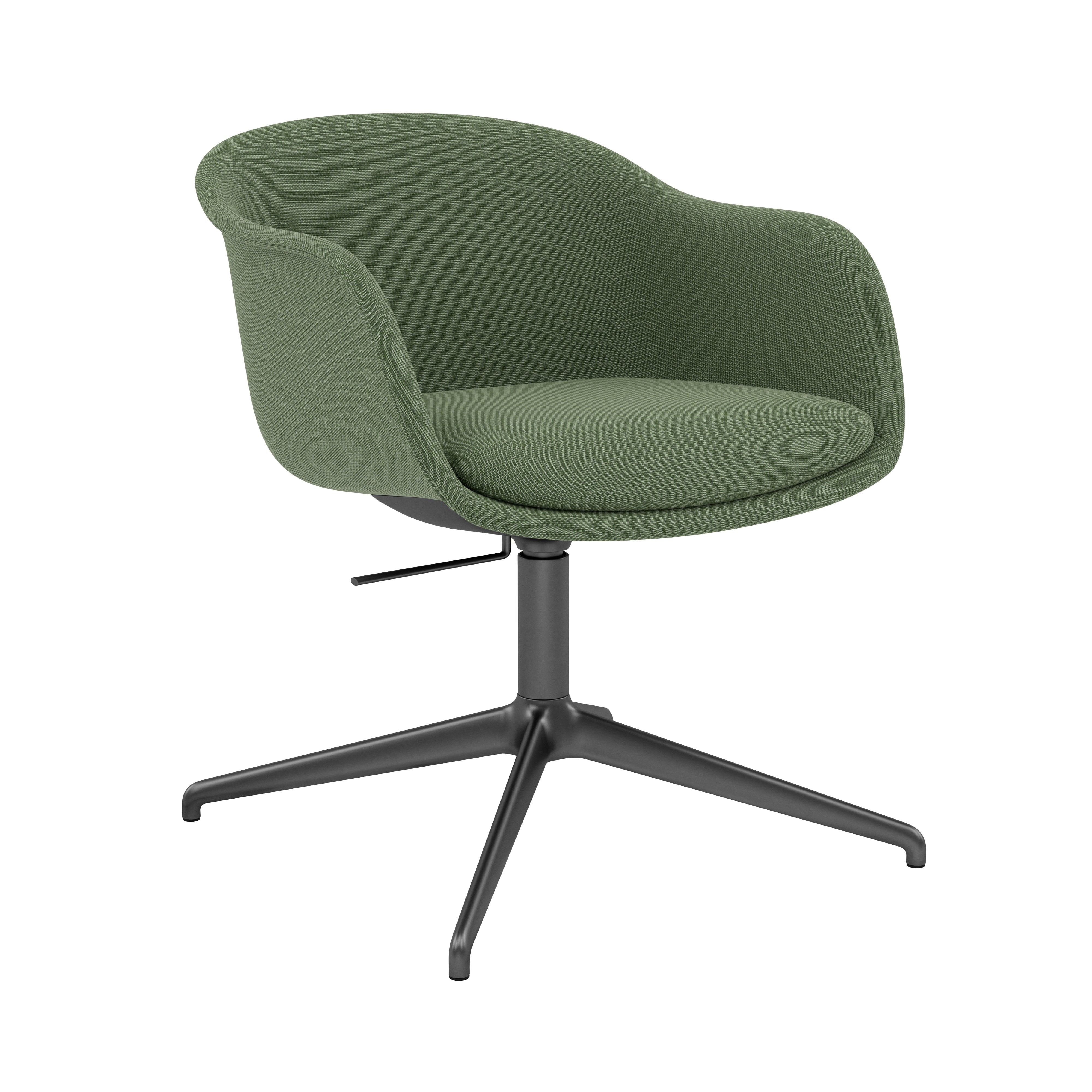 Fiber Conference Armchair: Swivel Base with Return + Recycled Shell + Tilt + Anthracite Black