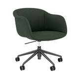 Fiber Soft Armchair: Swivel Base with Castors + Gas Lift + Tilt + Upholstered Shell + Anthracite Black