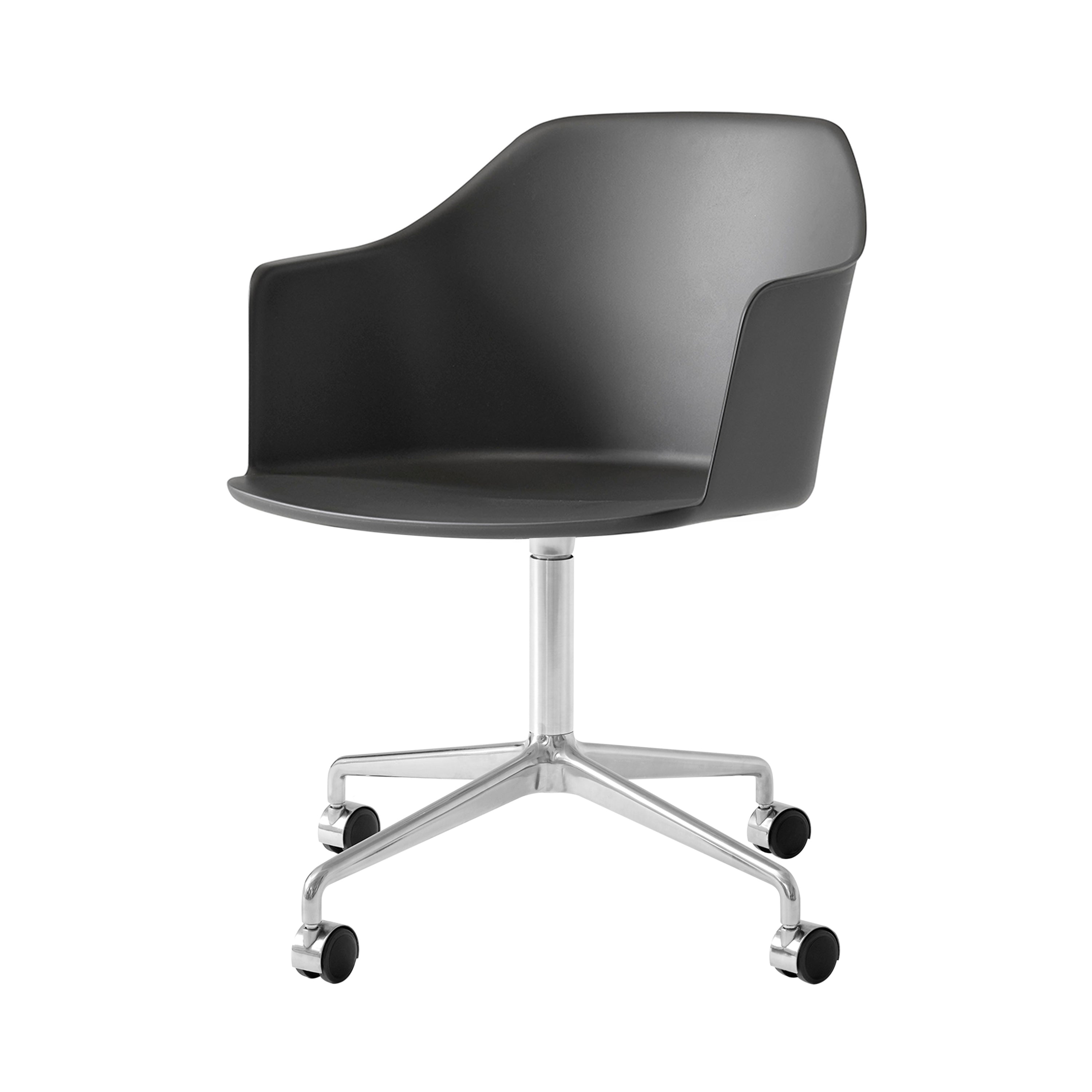 Rely Armchair HW48: Black + Polished Aluminum