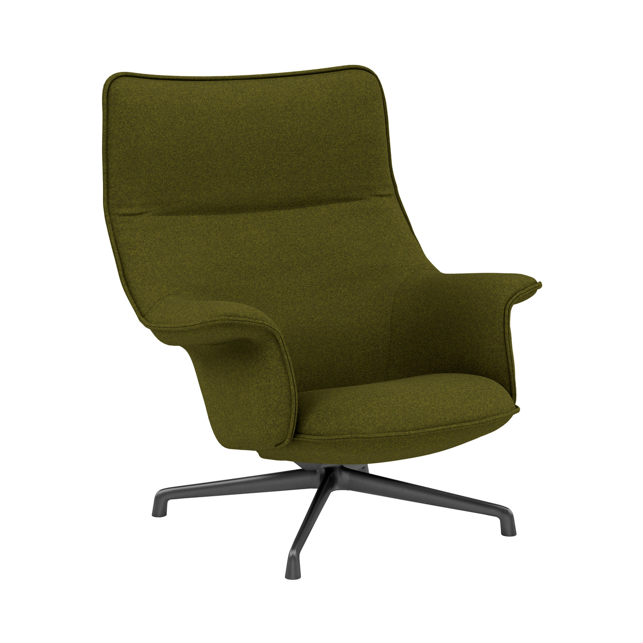 Doze Lounge Chair: Swivel Base + High + Anthracite Black