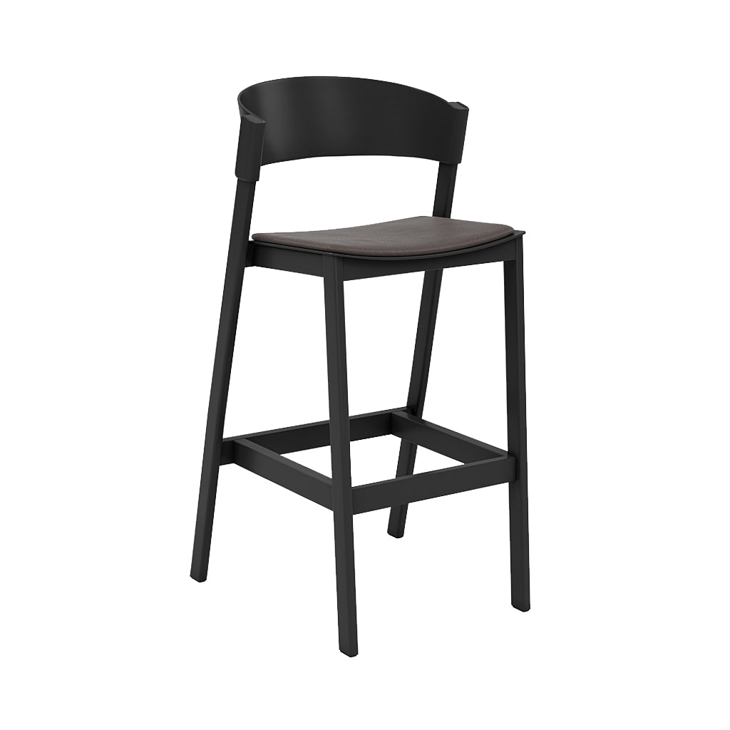 Cover Bar Stool: Upholstered + Black + Without Foot Protect