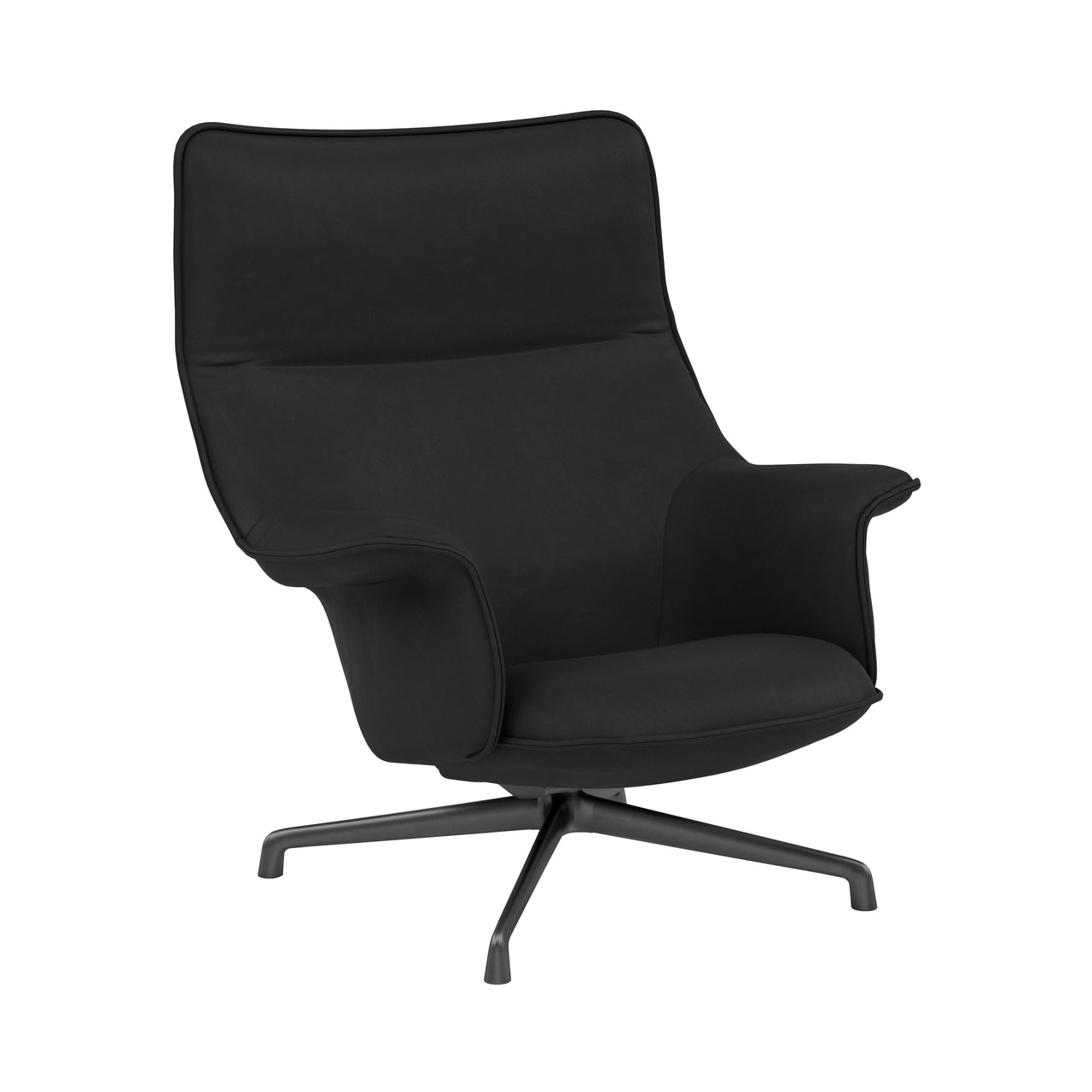 Doze Lounge Chair: Swivel Base + High + Anthracite Black